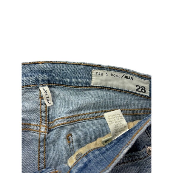 Rag & Bone Women's Size 28 Distressed Mid-Rise Ankle Skinny Jeans 28"Wx27"Inseam - Picture 9 of 16